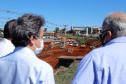 Andamento das obras no trevo Cataratas, em Cascavel