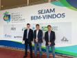 Diretor-geral do DER/PR Fernando Furiatti (centro), o diretor de Operações Alexandre Fernandes (direita), e o coordenador de concessões e pedágios rodoviários, Guilherme Luiz Conte (esquerda)