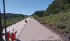 Serviços da obra de whitetopping na PRC-280