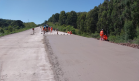 Serviços da obra de whitetopping na PRC-280