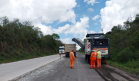 Serviços da obra de whitetopping na PRC-280