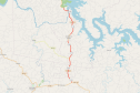 Mapa indicando o trecho da PRC-158 em Saudade do Iguaçu