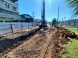 Perfuração e estacas da fundação dos novos viadutos de Sarandi