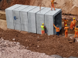 Lançamento das peças de concreto das galerias