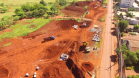 Andamento da obra de implantação do viaduto da PUC