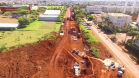 Andamento da obra de implantação do viaduto da PUC