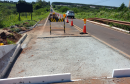 Obra de manutenção da ponte sobre o Rio Xambrê, na PR-490, em Iporã