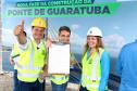 Ponte de Guaratuba: lançamento primeira camisa metálica na baía 