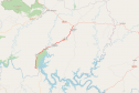 Mapa indicando o trecho da PRC-158 entre Laranjeiras do Sul e Rio Bonito do Iguaçu