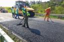 Serviços em andamento na ponte sobre o Rio Chopim
