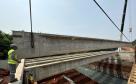 BR-469 lançamento de vigas da nova ponte sobre o Rio Tamanduá