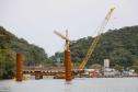 Obras da ponte de Guaratuba em outubro de 2024