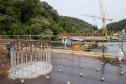 Obras da ponte de Guaratuba em outubro de 2024