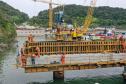 Obras da ponte de Guaratuba em outubro de 2024