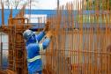 Obras da ponte de Guaratuba em outubro de 2024