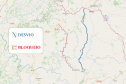 Mapa indicando a ponte bloqueada e o desvio sugerido