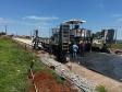 PR-180 em Quarto Centenário, início do novo pavimento de concreto