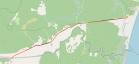 Mapa indicando trecho da PR-412 entre a divisa com Santa Catarina e Guaratuba