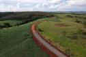 Obra de pavimentação da estrada entre Ramilândia e Santa Helena