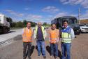 Comitiva DNIT e Goinfra em visita técnica à obra de restauração em concreto na PRC-280