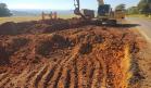 Terraplenagem na obra de restauração em concreto da PR-151 entre Ponta Grossa e Palmeira