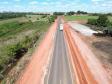 Terraplenagem na obra de restauração em concreto da PR-151 entre Ponta Grossa e Palmeira