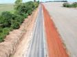 Terraplenagem na obra de restauração em concreto da PR-151 entre Ponta Grossa e Palmeira