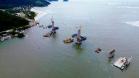 Obras da Ponte de Guaratuba em agosto 2025