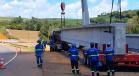 Lançamento da primeira viga da ponte sobre o Rio Carazinho na PRC-466