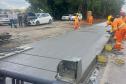 PR-151 entre Ponta Grossa e Palmeira, obra de restauração em concreto (whitetopping)