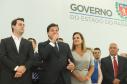 Governador Carlos Massa Ratinho Júnior dá posse ao secretário de Estado da Infrestrurura e Logística, Sandro Alex, e ao diretor do Departamento de Estradas e Rodagem (DER), João Alfredo zampieri - Curitiba, 13/02/2019 - Foto: Rodrigo Félix Leal/ANPr
