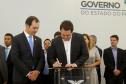 Governador Carlos Massa Ratinho Júnior dá posse ao secretário de Estado da Infrestrurura e Logística, Sandro Alex, e ao diretor do Departamento de Estradas e Rodagem (DER), João Alfredo zampieri  -  Curitiba, 13/02/2019  -  Foto: Jaelson Lucas/ANPr