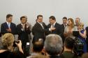 Governador Carlos Massa Ratinho Júnior dá posse ao secretário de Estado da Infrestrurura e Logística, Sandro Alex, e ao diretor do Departamento de Estradas e Rodagem (DER), João Alfredo zampieri  -  Curitiba, 13/02/2019  -  Foto: Jaelson Lucas/ANPr