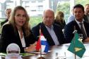 Reunião do governador Carlos Massa Ratinho Junior com a ministra de Indústria e Comércio do Paraguai, Liz Cramer; o governador do Departamento de Misiones, Carlos Arrechea Ortíz; o cônsul-geral do Paraguai no Brasil, Carlos José Fleitas Rodriguez, e empresários.  -  Curitiba, 14/02/2019  -  Foto: Gilson Abreu/ANPr