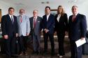 Reunião do governador Carlos Massa Ratinho Junior com a ministra de Indústria e Comércio do Paraguai, Liz Cramer; o governador do Departamento de Misiones, Carlos Arrechea Ortíz; o cônsul-geral do Paraguai no Brasil, Carlos José Fleitas Rodriguez, e empresários.  -  Curitiba, 14/02/2019  -  Foto: Gilson Abreu/ANPr