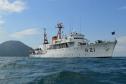 O navio Sirius (H-21), da Marinha do Brasil, está nas proximidades da Barra de Paranaguá para o levantamento hidrográfico que vai permitir a atualização de uma das Cartas Náuticas. Com o dados atualizados, a navegação ficará mais segura na região. Com mais segurança, também existem os ganhos operacionais nos Portos do Paraná. Foto:Divulgação Marinha do Brasil