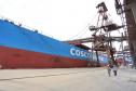 O Porto de Paranaguá vai movimentar nesta semana a maior quantidade de grãos para exportação da história. O navio chinês Lan Hua Hai chega nesta segunda-feira (27) no porto paranaense e vai receber 90 mil toneladas de farelo de soja ? o equivalente a cerca de 2,5 mil carretas carregadas. A previsão é que a operação dure quatro dias.  -  Paranaguá, 28/05/2019  -  Foto: José Fernando Ogura/ANPr