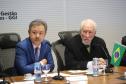 O vice-governador Darci Piana, recebe delegação chinesa, no Palácio Iguaçu. Participaram: Ceo da CCCC Chang Youngbu; presidente da CCCC no Brasil, Lin Li; presidente da Concremat, Mauro Viegas Neto; presidente da SDC do Brasil, Luo Jung; secretário de Infraestrutura e Logística, Sandro Alex; presidente da Paraná Desenvolvimento, Eduardo Bekin e o superintendente dos Portos do Paraná, Luiz Fernando Garcia.Curitiba, 08-07-19.Foto: Arnaldo Alves / ANPr.