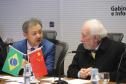 O vice-governador Darci Piana, recebe delegação chinesa, no Palácio Iguaçu. Participaram: Ceo da CCCC Chang Youngbu; presidente da CCCC no Brasil, Lin Li; presidente da Concremat, Mauro Viegas Neto; presidente da SDC do Brasil, Luo Jung; secretário de Infraestrutura e Logística, Sandro Alex; presidente da Paraná Desenvolvimento, Eduardo Bekin e o superintendente dos Portos do Paraná, Luiz Fernando Garcia.Curitiba, 08-07-19.Foto: Arnaldo Alves / ANPr.