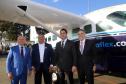 O Paraná passa a ter a maior malha aeroviária do País com o início nesta quarta-feira (07) do programa Voe Paraná. O novo pacote aéreo regional foi lançado pelo governador Carlos Massa Ratinho Junior no Aeroporto do Bacacheri, em Curitiba, e vai atender 12 cidades, de todas as regiões do Estado.Foto Gilson Abreu AENPr