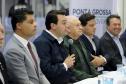 O governador concede coletiva à imprensa.Ponta Grossa, 23-10-19.Foto: Arnaldo Alves / AEN.