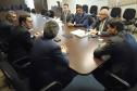 Paraná e Governo Federal estudam construção de uma nova ferrovia. Nesta segunda-feira (21), O secretário estadual de Infraestrutura e Logística, Sandro Alex, reuniu-se segunda-feira (21) com o assessor especial do Ministério da Infraestrutura, Marcos Felix, e o representante da Valec Engenharia, Construções e Ferrovias, Guilherme Bianco. Foto: Divulgação/SEPL