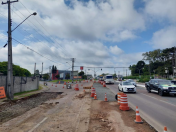 Obras do novo viaduto do Bradesco, em São José dos Pinhais