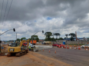 Obras do novo viaduto do Bradesco, em São José dos Pinhais