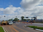 Obras do novo viaduto do Bradesco, em São José dos Pinhais