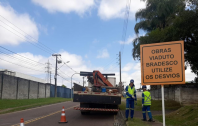 Obras do novo viaduto do Bradesco, em São José dos Pinhais