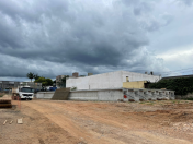 Canteiro de obras do novo viaduto da BR-376 em São José dos Pinhais