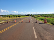 PR-492 Tamboara: sinalização do bloqueio