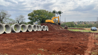 Serviços iniciais do Viaduto da PUC em Londrina 