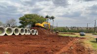 Serviços iniciais do Viaduto da PUC em Londrina 